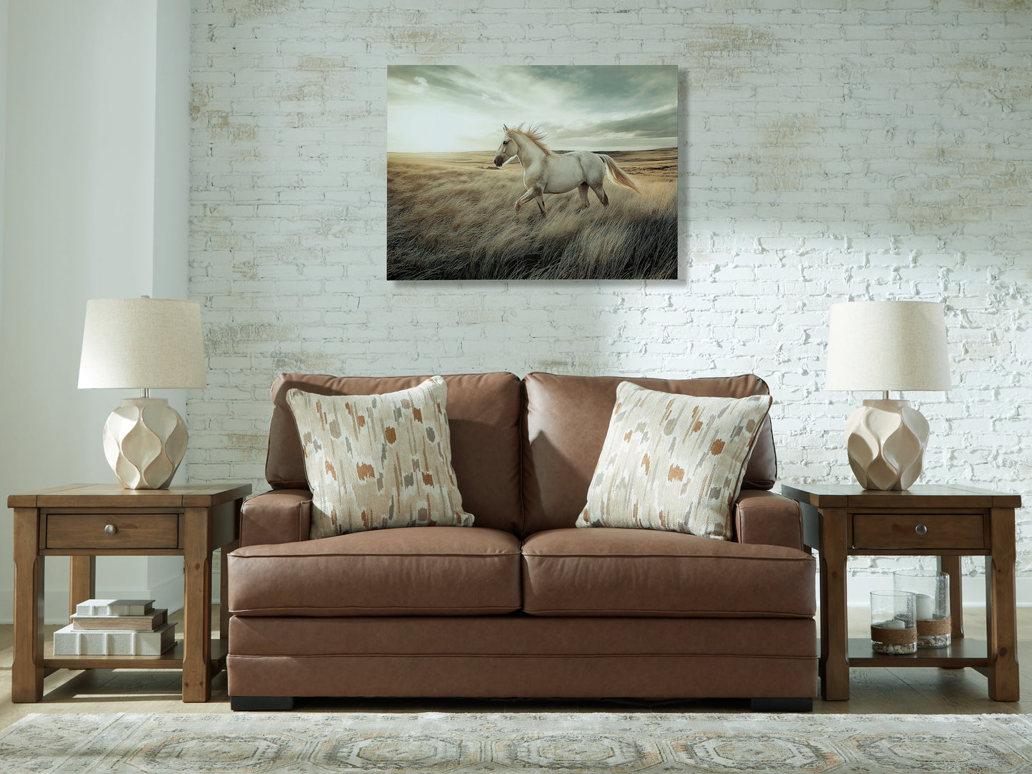Ocala Furniture Outlet - Ashley Furniture - VillaCourt Living Room - Loveseat / Caramel - 7490935