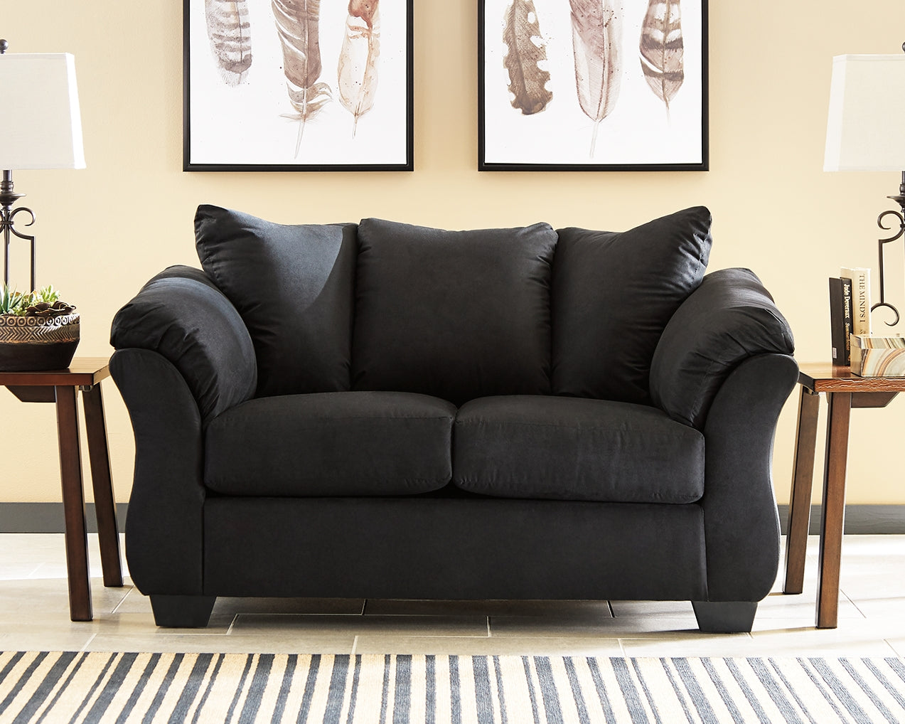 Ocala Furniture Outlet - Ashley Furniture - Darcy Living Room - Loveseat / Black - 7500835
