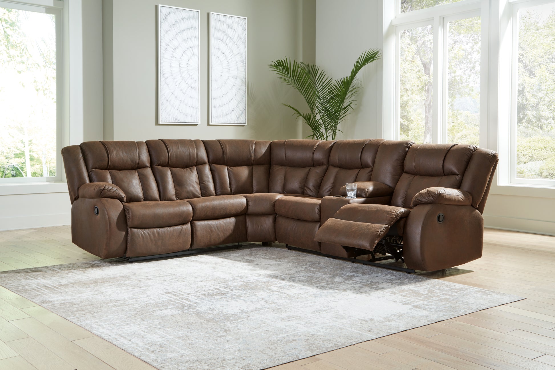 Ocala Furniture Outlet - Ashley Furniture - Trail Boys Sectional - 2-Piece Reclining Sectional / Walnut - 82703S1