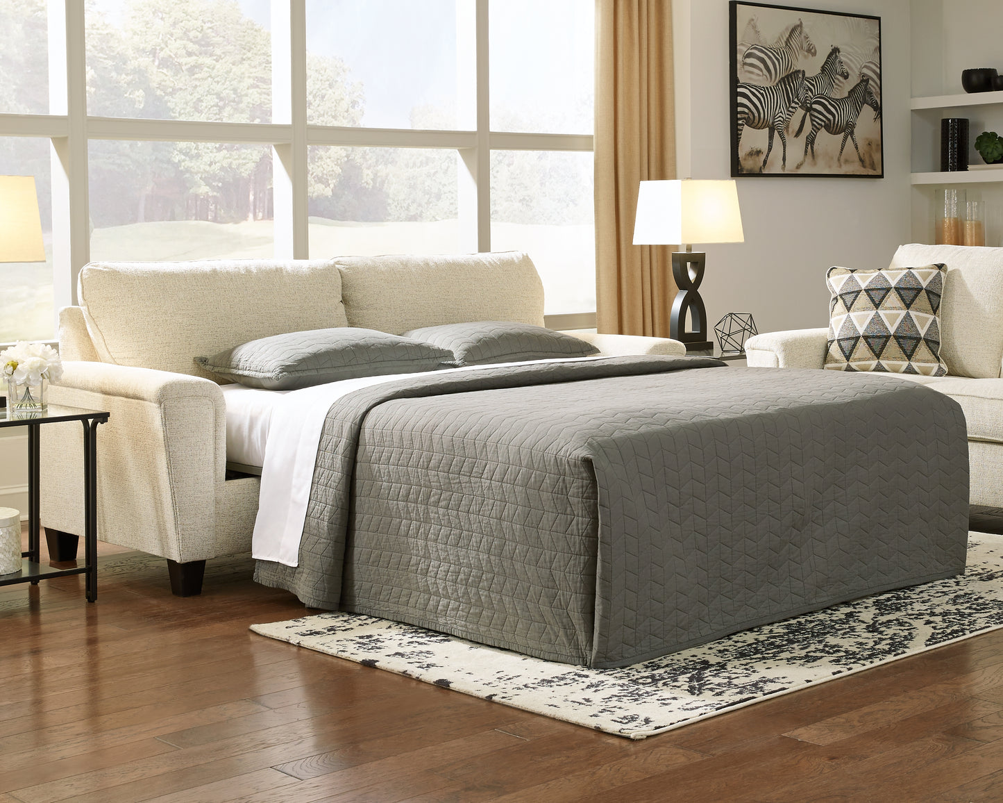 Ocala Furniture Outlet - Ashley Furniture - Abinger Living Room - Queen Sofa Sleeper / Natural - 8390439