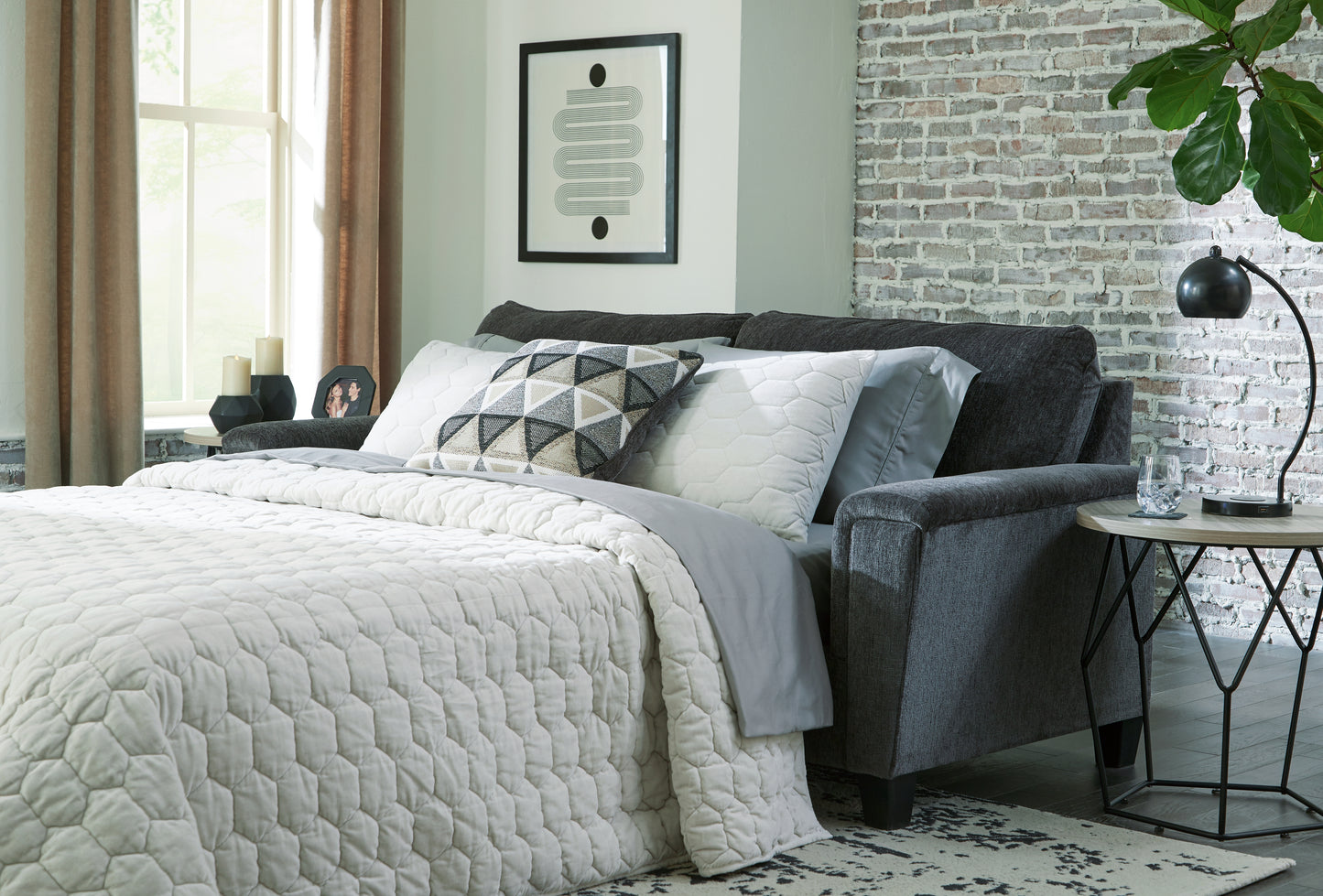 Ocala Furniture Outlet - Ashley Furniture - Abinger Living Room - Queen Sofa Sleeper / Smoke - 8390539