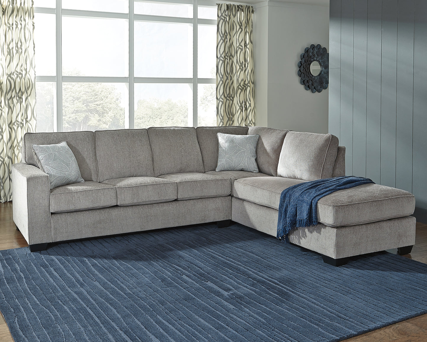 Ocala Furniture Outlet - Ashley Furniture - Altari Sectional - LAF 2-Piece Sectional with Chaise / Alloy - 87214S2