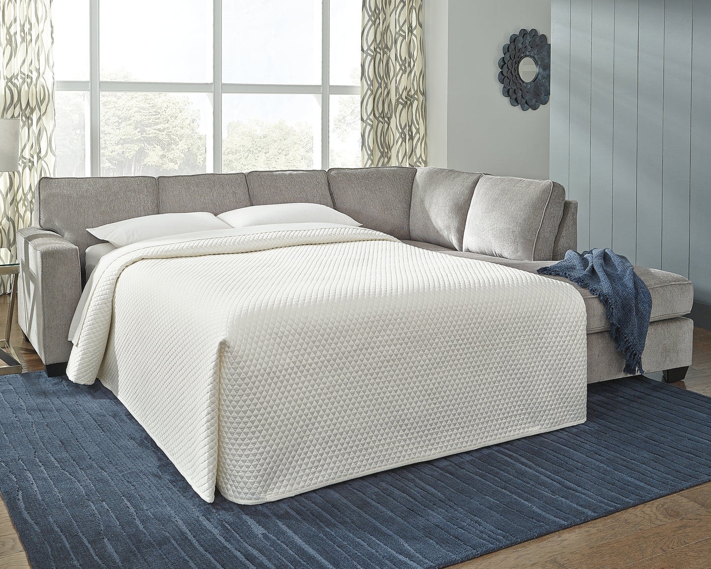 Ocala Furniture Outlet - Ashley Furniture - Altari Sectional - 2-Piece Sleeper Sectional with Chaise / Alloy - 87214S3