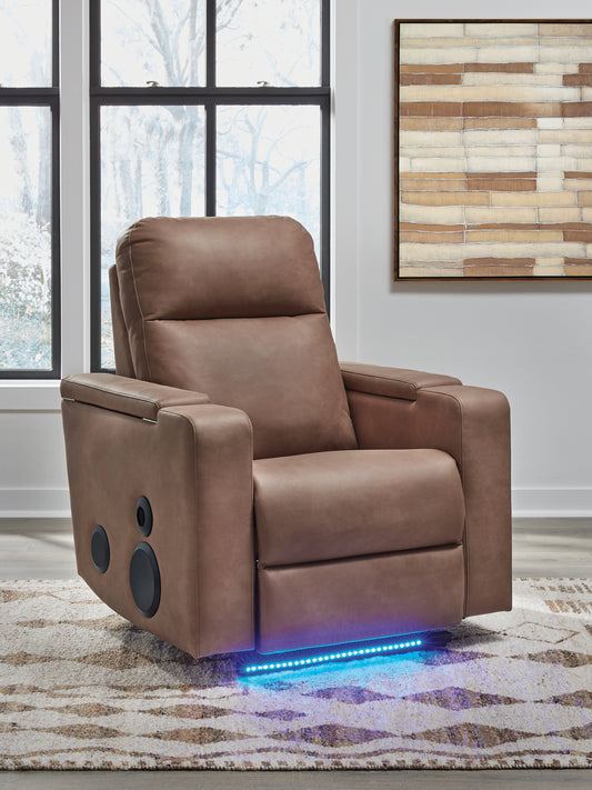 Ocala Furniture Outlet - Ashley Furniture - Lorrenton Living Room - Glider PWR REC w/Audio System / Caramel - PC9022042A