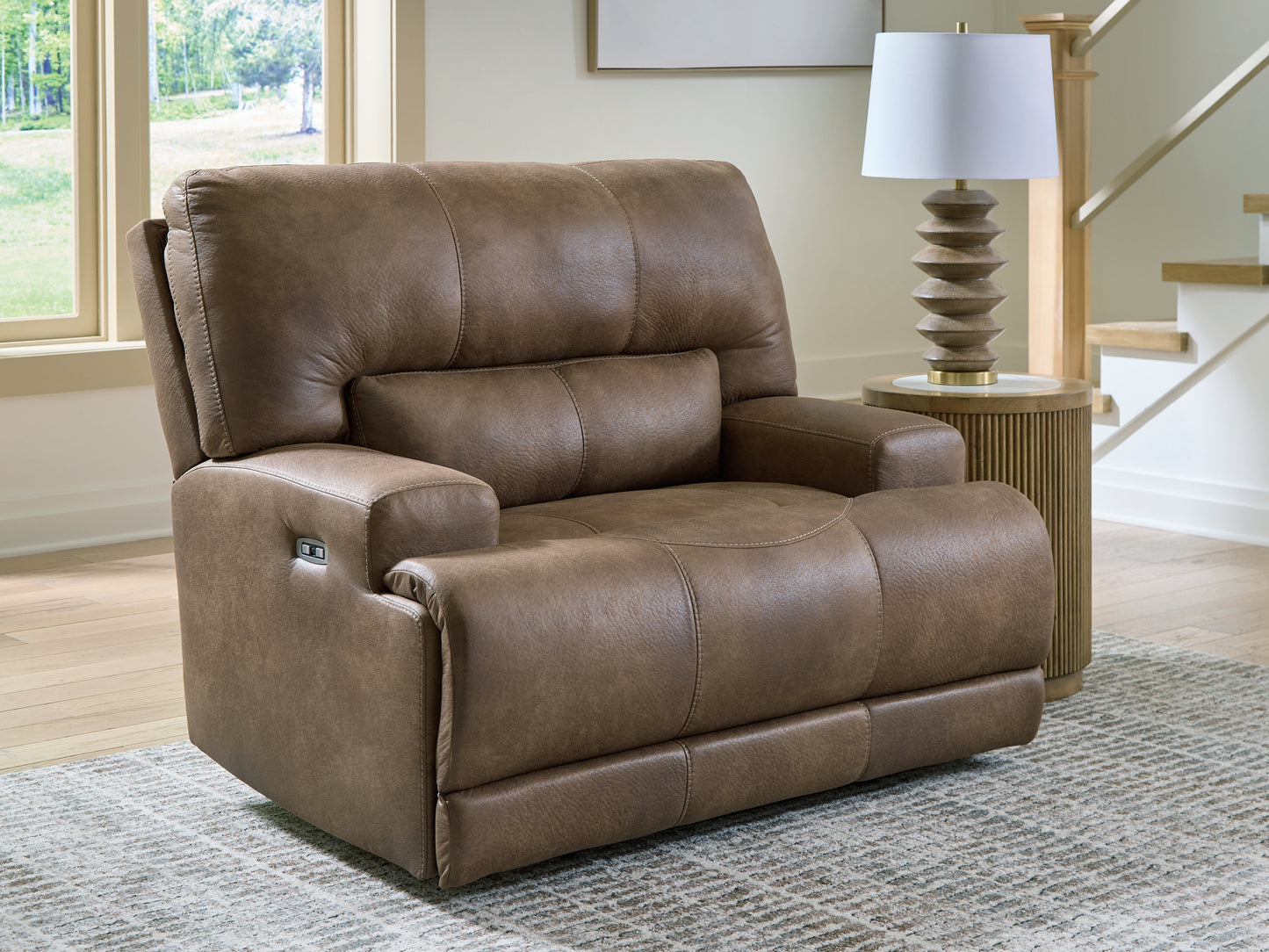 Ocala Furniture Outlet - Ashley Furniture - Beckley Place Living Room - PWR Recliner/ADJ Headrest / Earth - PC9180282
