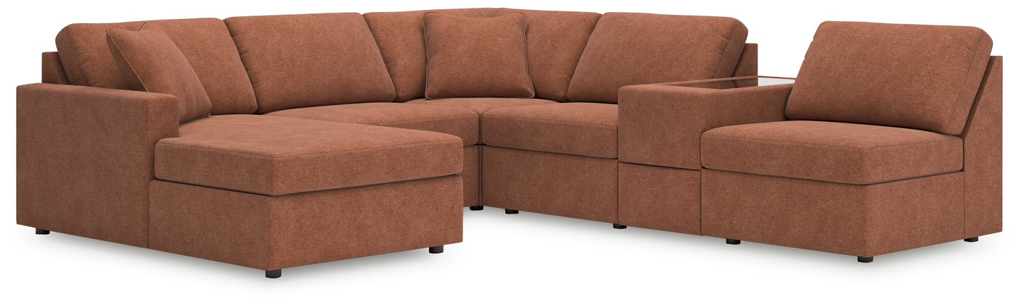 Ocala Furniture Outlet - Ashley Furniture - Modmax Sectional - RAF 6-Piece Sectional with Chaise / Spice - 92102S21