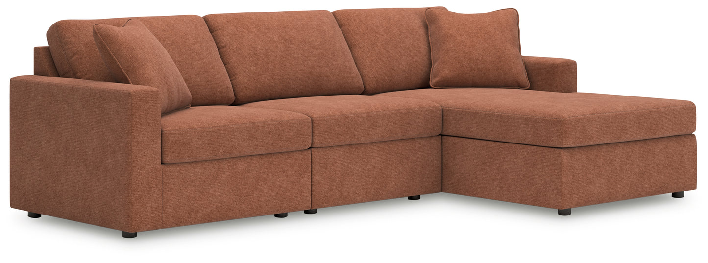 Ocala Furniture Outlet - Ashley Furniture - Modmax Sectional - RAF 3-Piece Sectional with Chaise / Spice - 92102S18