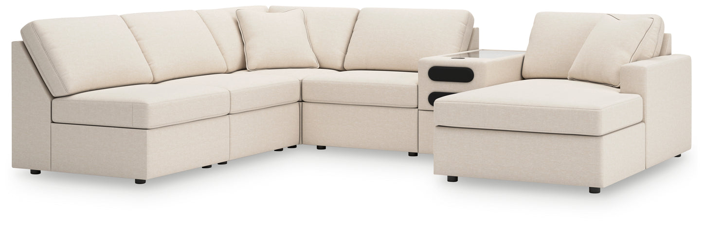 Ocala Furniture Outlet - Ashley Furniture - Modmax Sectional - 6-Piece Sectional with Chaise and Audio Console / Oyster - 92103S25