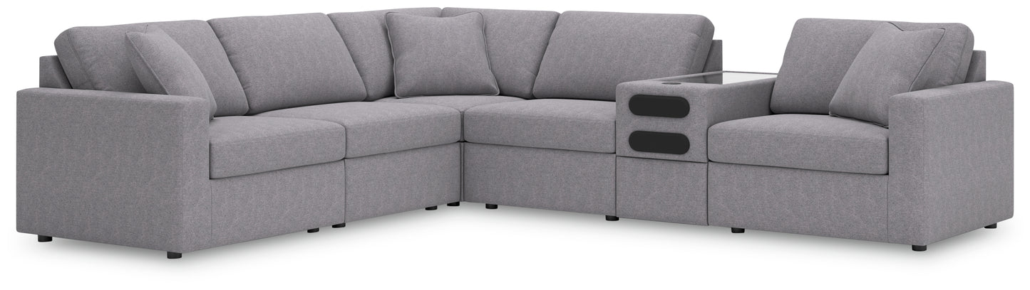 Ocala Furniture Outlet - Ashley Furniture - Modmax Sectional - RAF 6-Piece Sectional / Granite - 92104S14