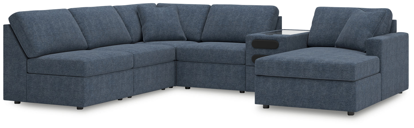 Ocala Furniture Outlet - Ashley Furniture - Modmax Sectional - 6-Piece Sectional with Chaise and Audio Console / Ink - 92121S25