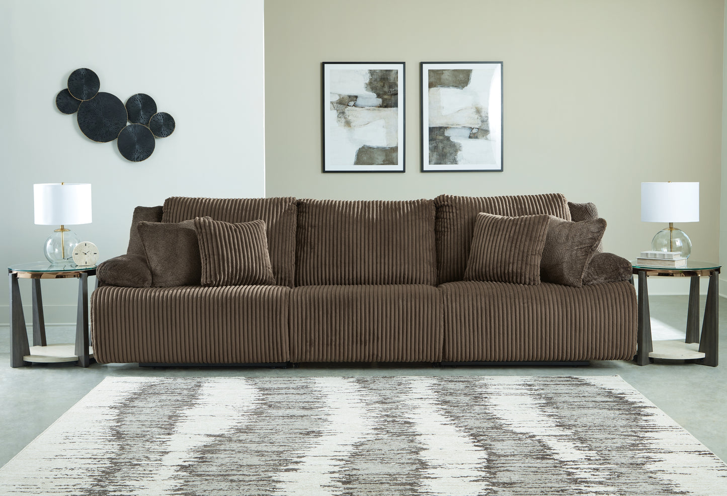 Ocala Furniture Outlet - Ashley Furniture - Top Tier Sectional - 3-Piece Sectional Sofa / Chocolate - 92705S8