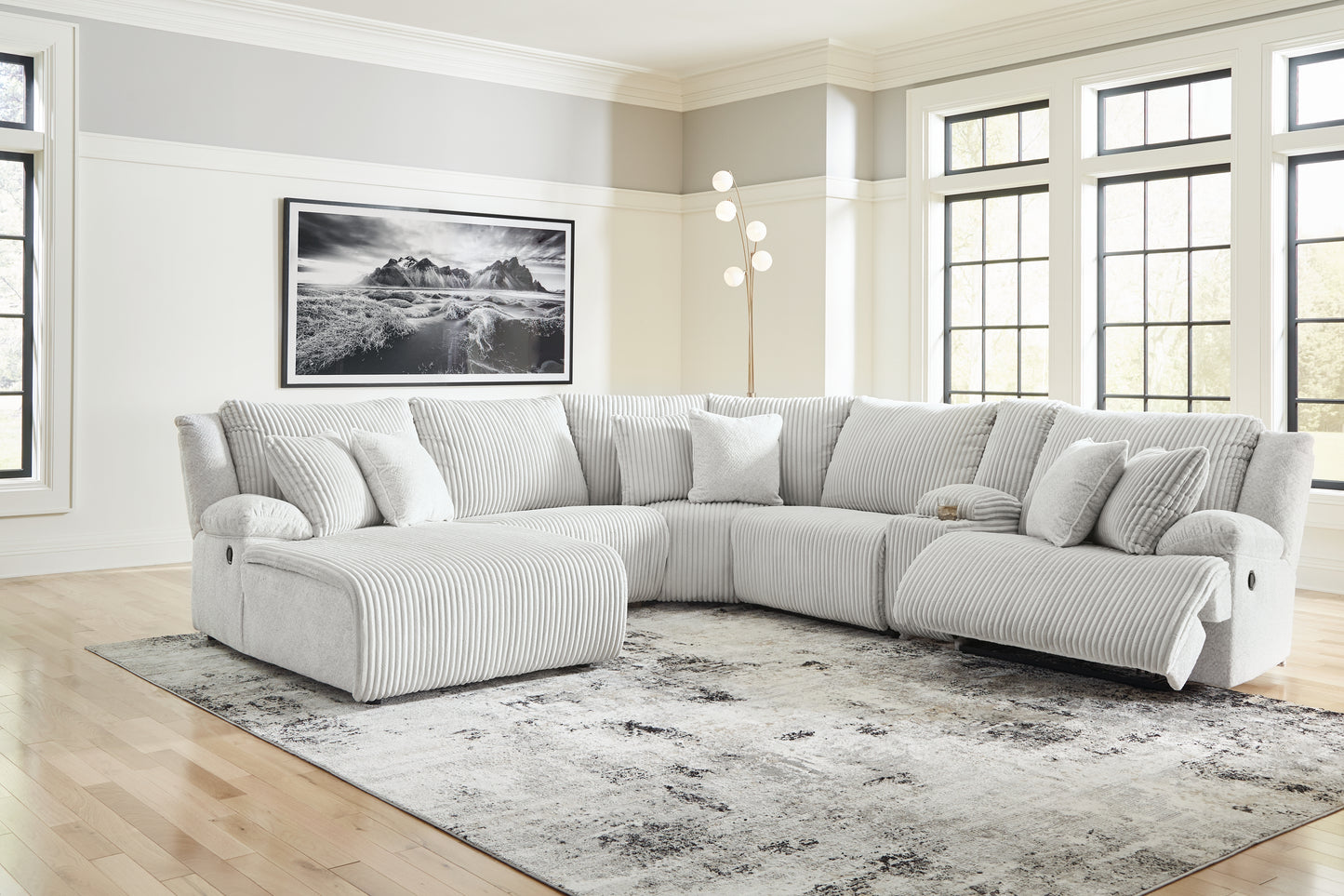 Ocala Furniture Outlet - Ashley Furniture - Top Tier Sectional - 6-Piece Reclining Sectional with Chaise / Alloy - 92706S2