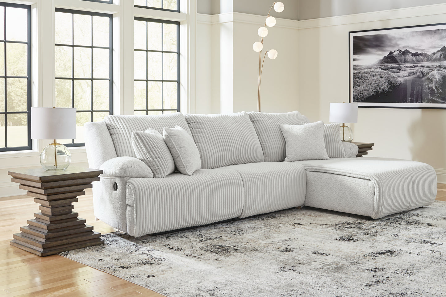 Ocala Furniture Outlet - Ashley Furniture - Top Tier Sectional - 3-Piece Sectional Sofa Chaise / Alloy - 92706S6