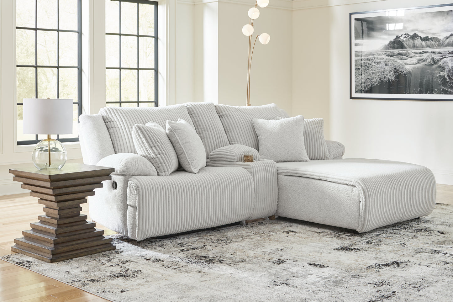 Ocala Furniture Outlet - Ashley Furniture - Top Tier Sectional - 3-Piece Reclining Sectional Sofa with Chaise / Alloy - 92706S4