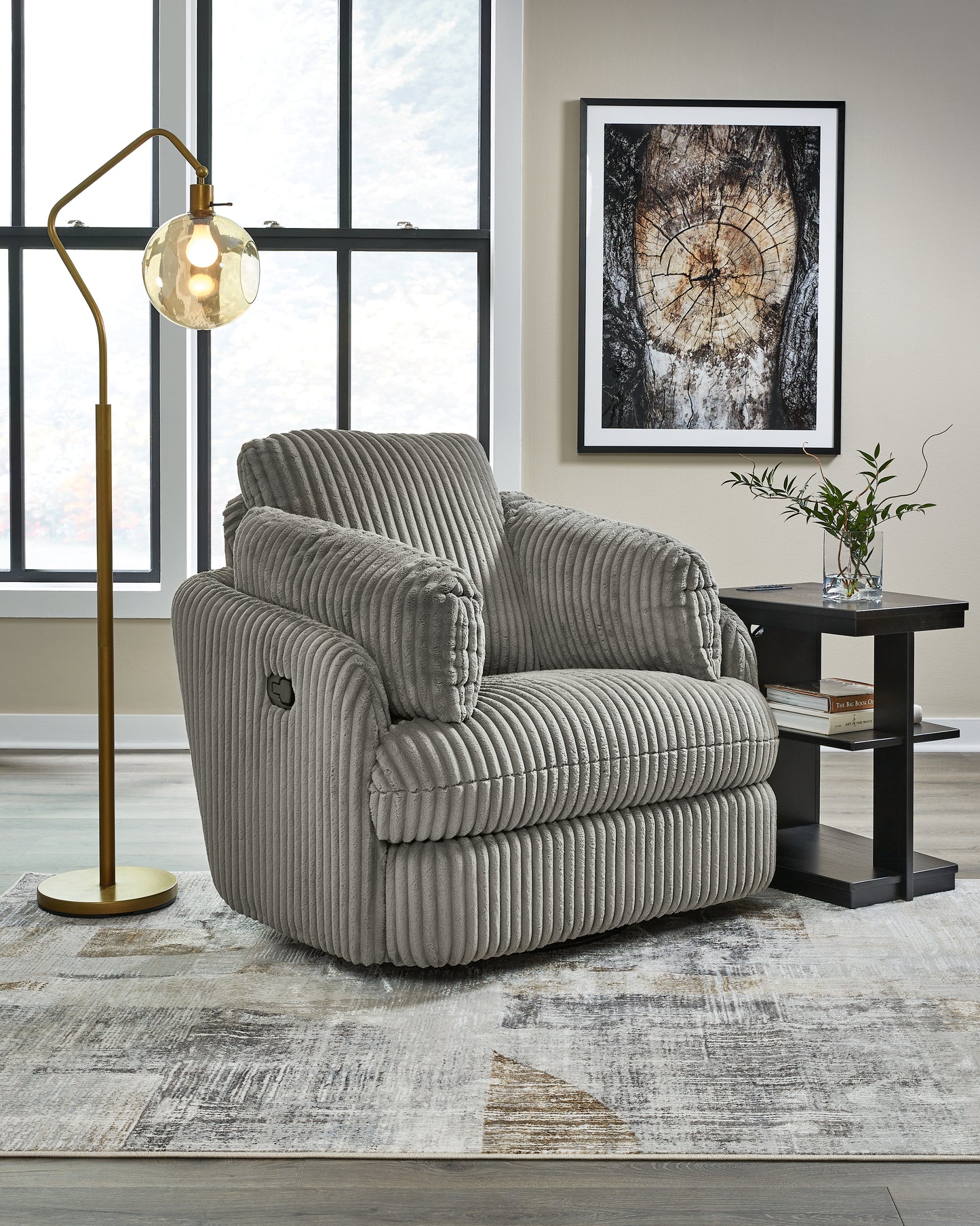 Ocala Furniture Outlet - Ashley Furniture - Tie-Breaker Living Room - Swivel Glider Recliner / Ivory - 9490261