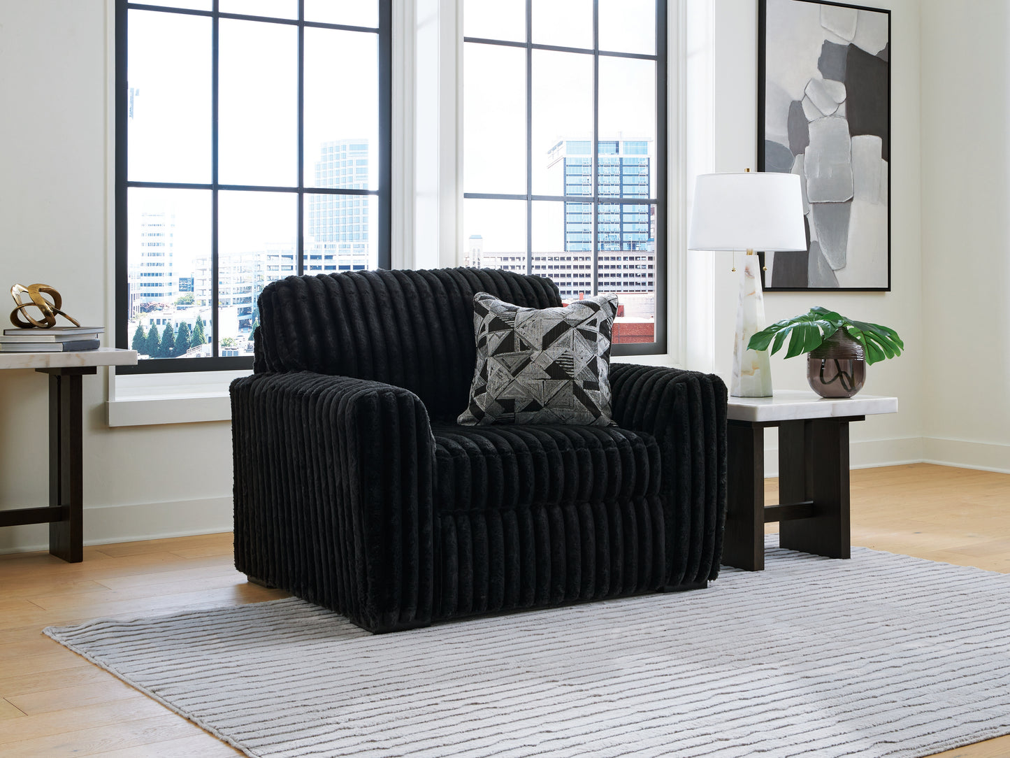 Ocala Furniture Outlet - Ashley Furniture - Midnight-Madness Living Room - Chair and a Half / Onyx - 9810323