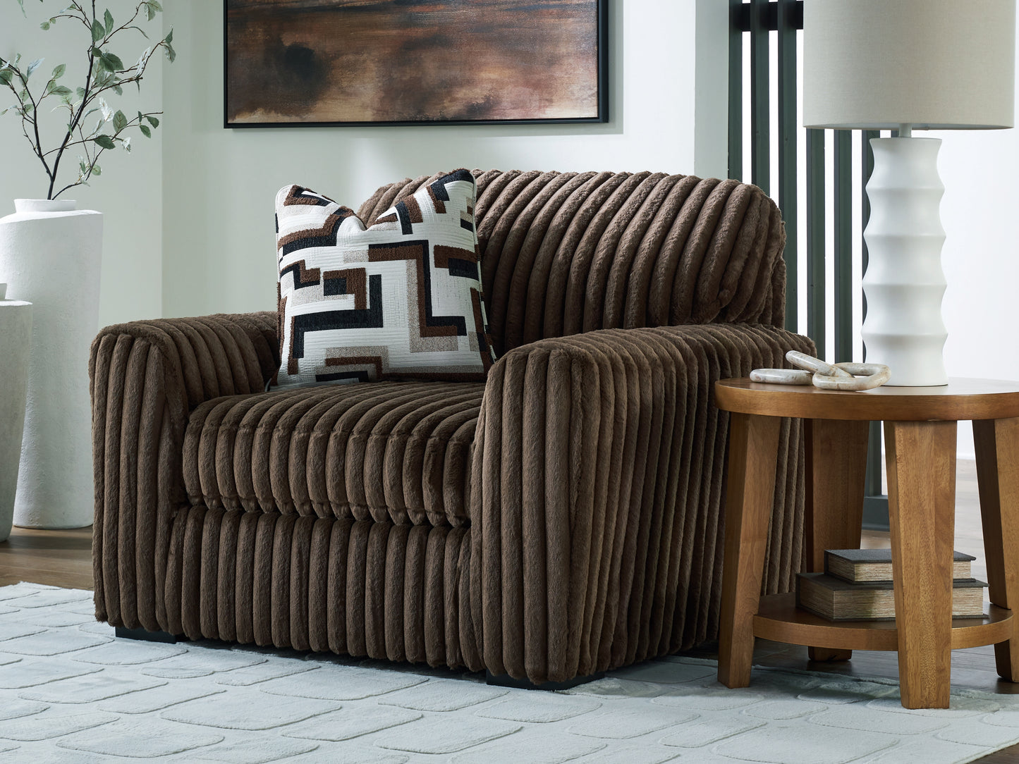 Ocala Furniture Outlet - Ashley Furniture - Midnight-Madness Living Room - Chair and a Half / Chocolate - 9810423