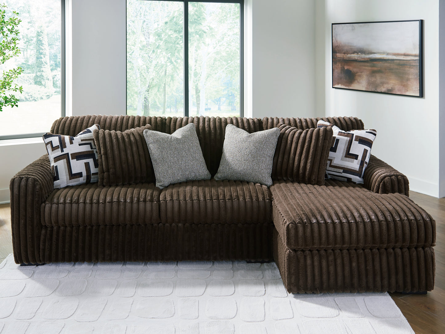 Ocala Furniture Outlet - Ashley Furniture - Midnight-Madness Sectional - LAF 2-Piece Sectional Sofa with Chaise / Chocolate - 98104S2