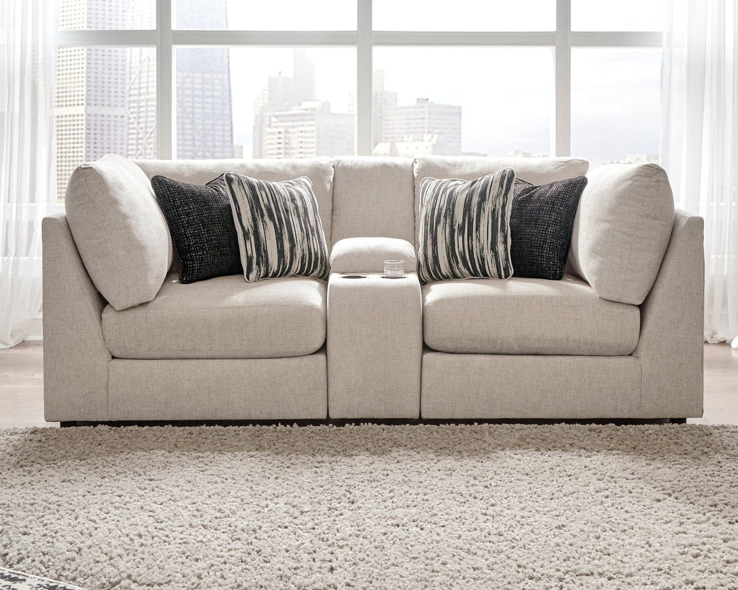 Ocala Furniture Outlet - Ashley Furniture - Kellway Sectional - 3-Piece Sectional Loveseat / Bisque - 98707S8