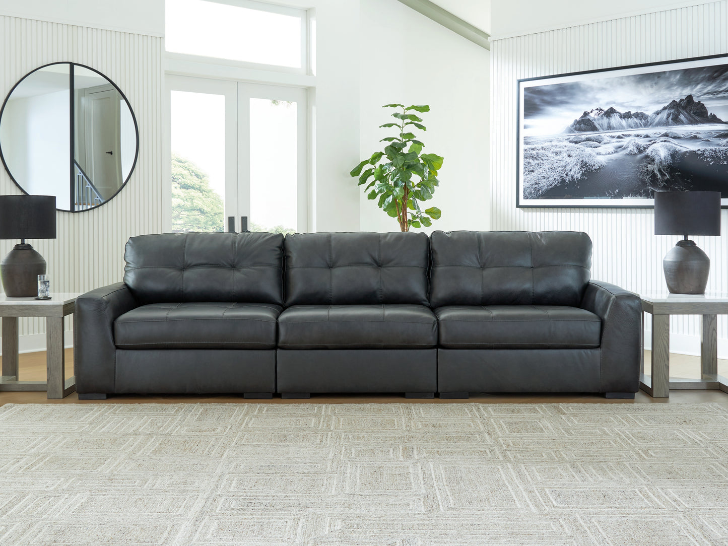 Ocala Furniture Outlet - Ashley Furniture - Brindley Pier Sectional - RAF 3-Piece Sectional Sofa / Fog - 99503S2