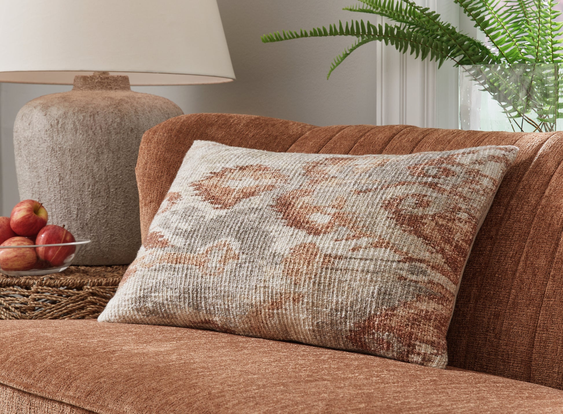 Ocala Furniture Outlet - Ashley Furniture - Aprover Pillows - Pillow (4/CS) / Rust/Gray/White - A1001040