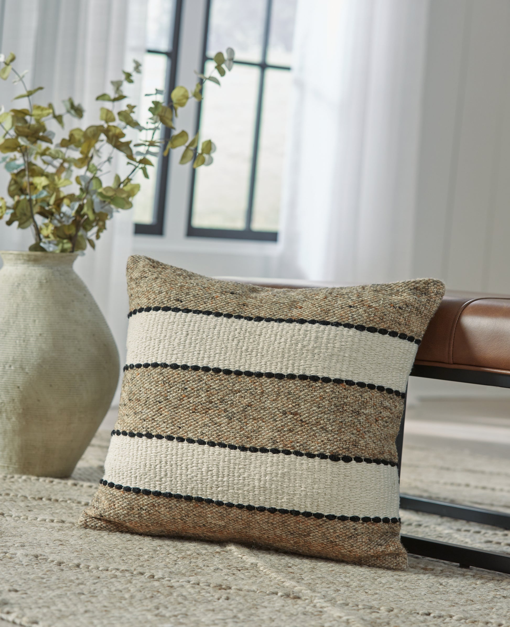 Ocala Furniture Outlet - Ashley Furniture - Rueford Pillows - Pillow (4/CS) / Brown/Black/Natural - A1001063