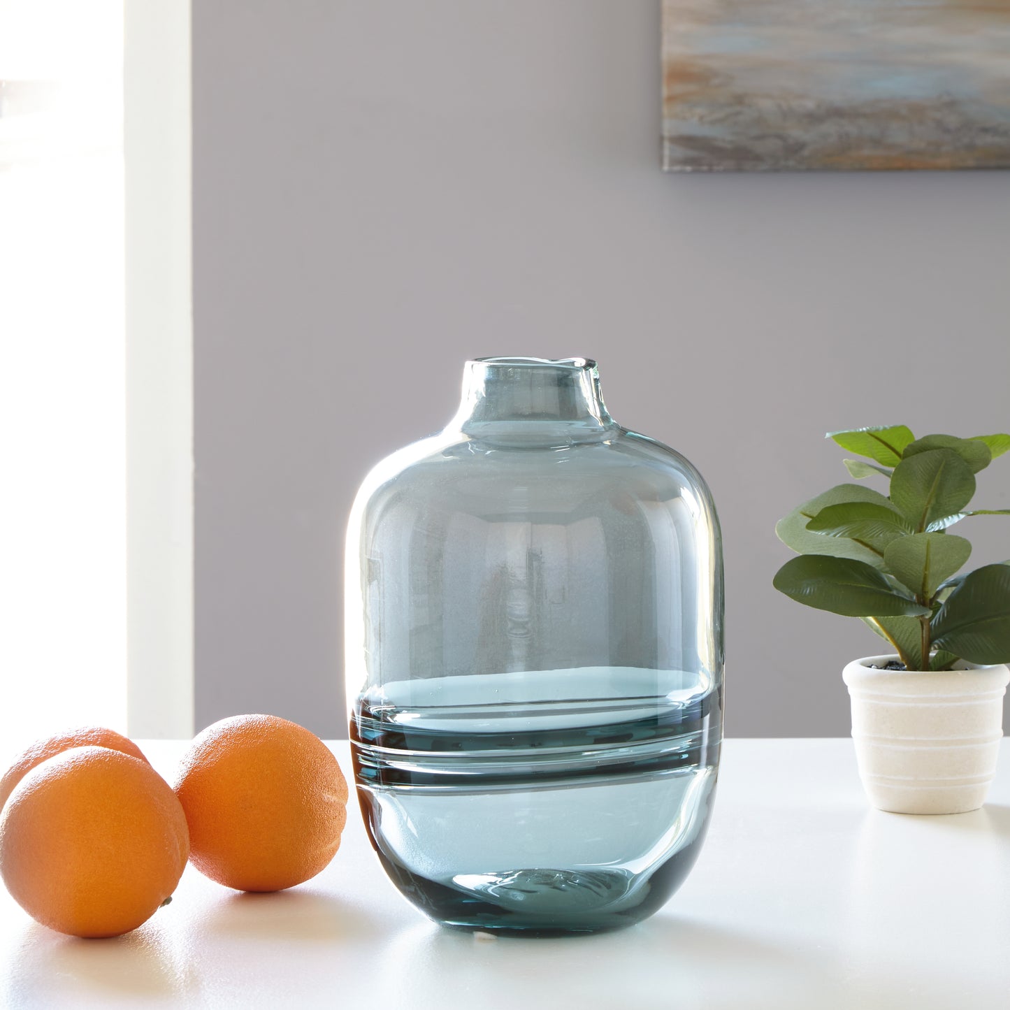 Ocala Furniture Outlet - Ashley Furniture - Lemmitt Vase - Vase / Teal - A2000540