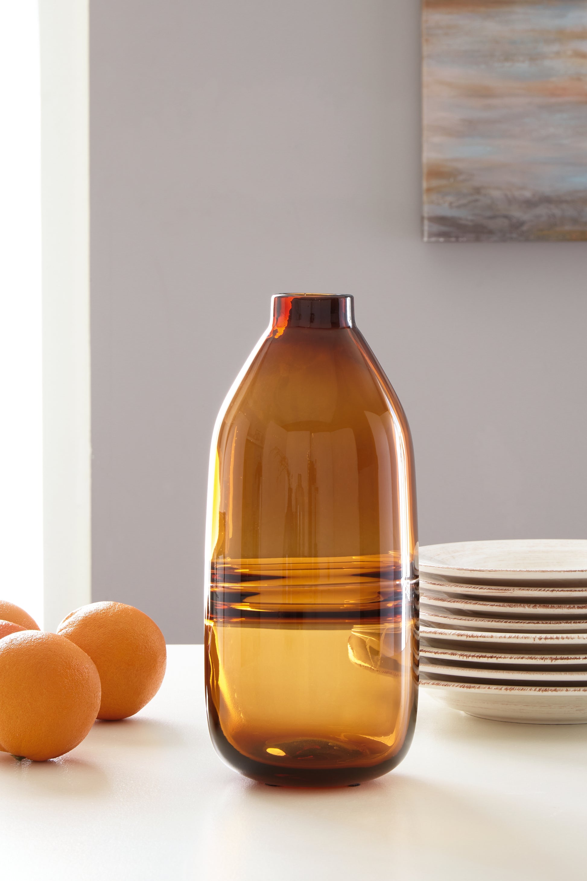Ocala Furniture Outlet - Ashley Furniture - Lemmitt Vase - Vase / Amber - A2000541