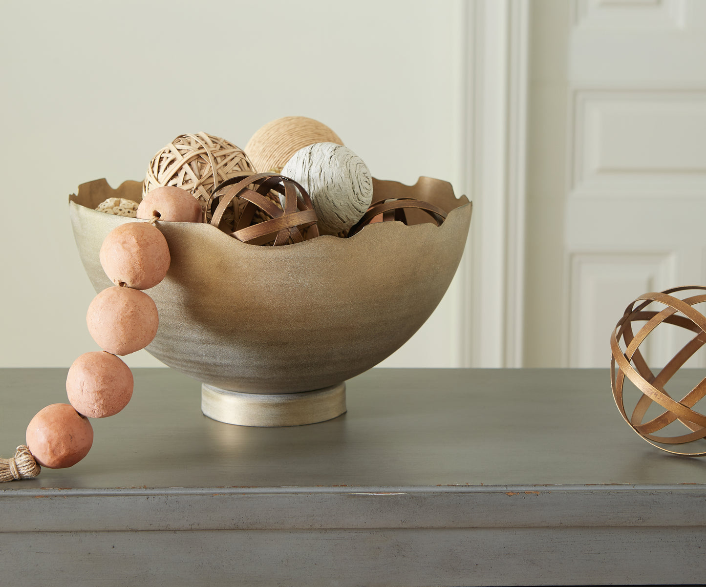 Ocala Furniture Outlet - Ashley Furniture - Maura Bowl - Bowl / Antique Gold Finish - A2000594