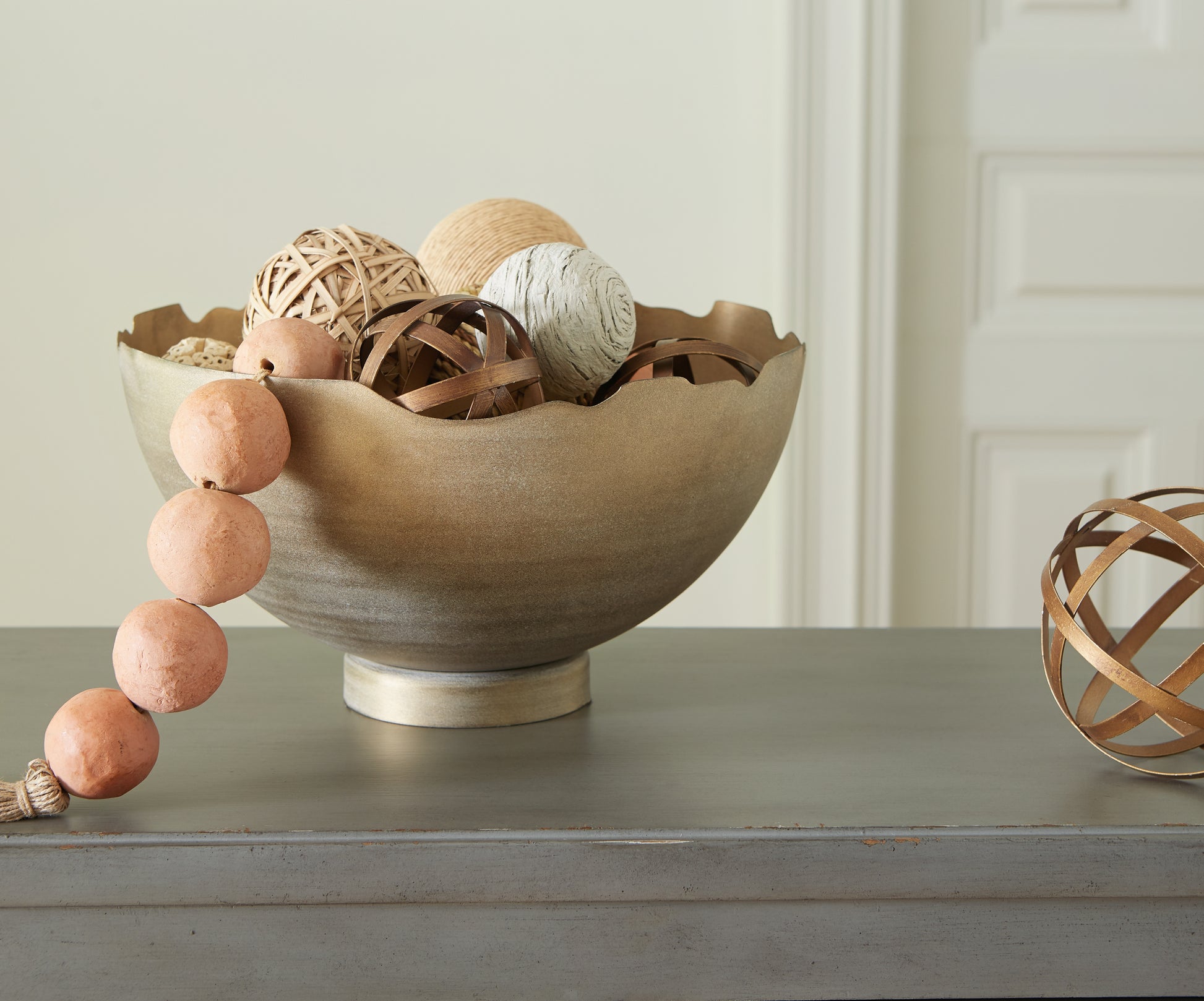 Ocala Furniture Outlet - Ashley Furniture - Maura Bowl - Bowl / Antique Gold Finish - A2000594