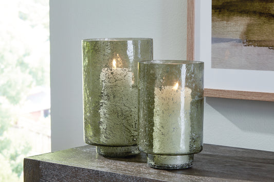Ocala Furniture Outlet - Ashley Furniture - Clarkton Candle Holder - Candle Holder Set (Set of 2) / Green - A2000623