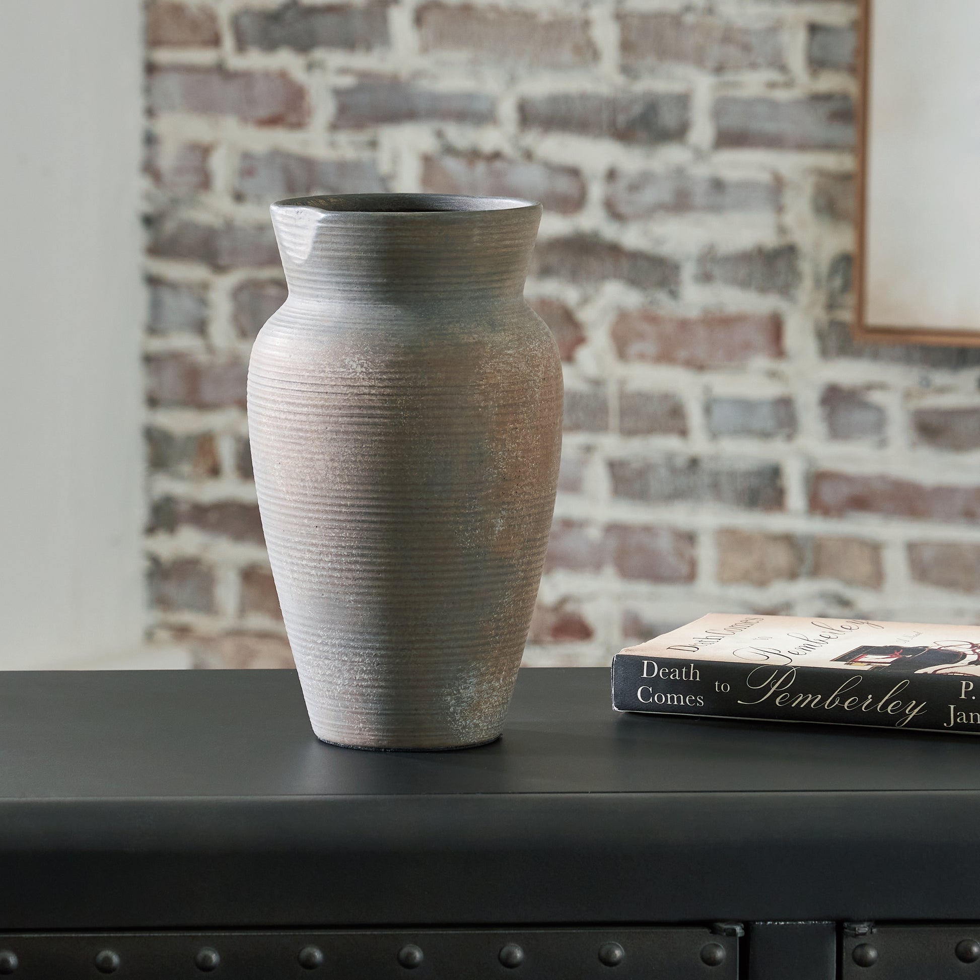 Ocala Furniture Outlet - Ashley Furniture - Brickmen Vase - Vase / Antique Gray - A2000657