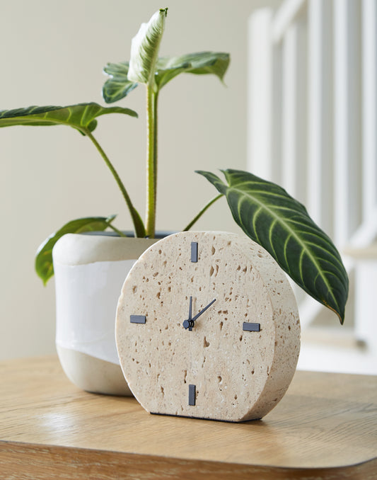 Ocala Furniture Outlet - Ashley Furniture - Donfordson Table Clock (Set of 2) - Table Clock (2/CS) / Beige - A2000660