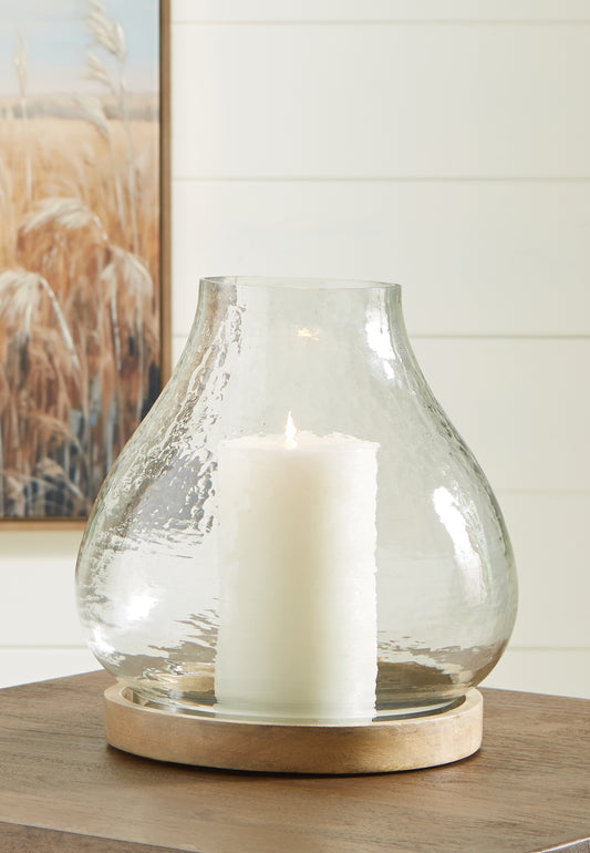 Ocala Furniture Outlet - Ashley Furniture - Adalisen Candle Holder - Candle Holder / Clear/Brown - A2000679
