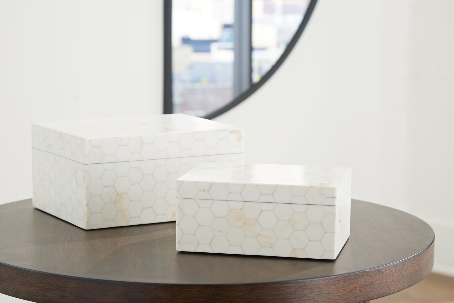 Ocala Furniture Outlet - Ashley Furniture - Aldenburg Box (Set of 2) - Box Set (Set of 2) / Cream - A2000690