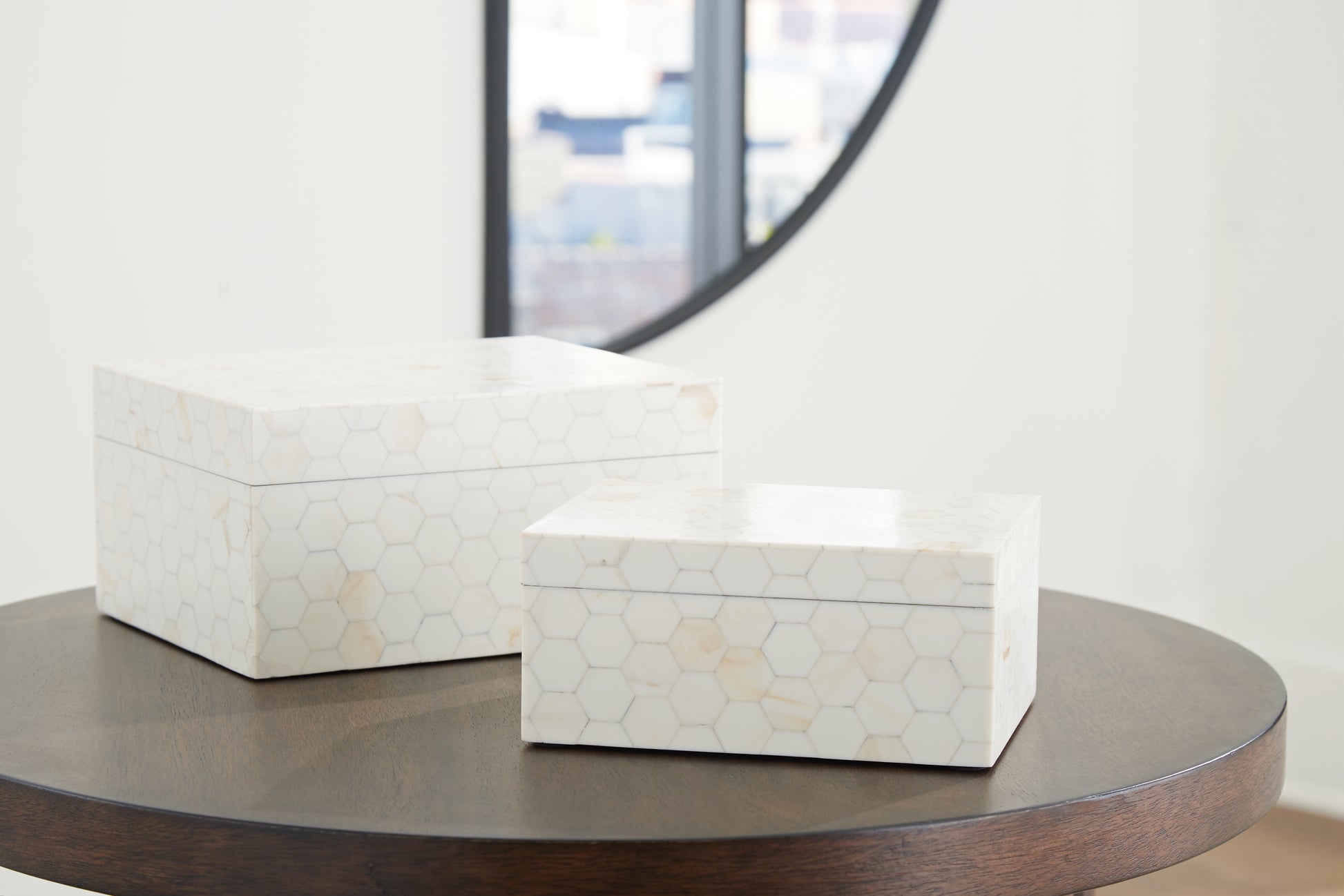 Ocala Furniture Outlet - Ashley Furniture - Aldenburg Box (Set of 2) - Box Set (Set of 2) / Cream - A2000690