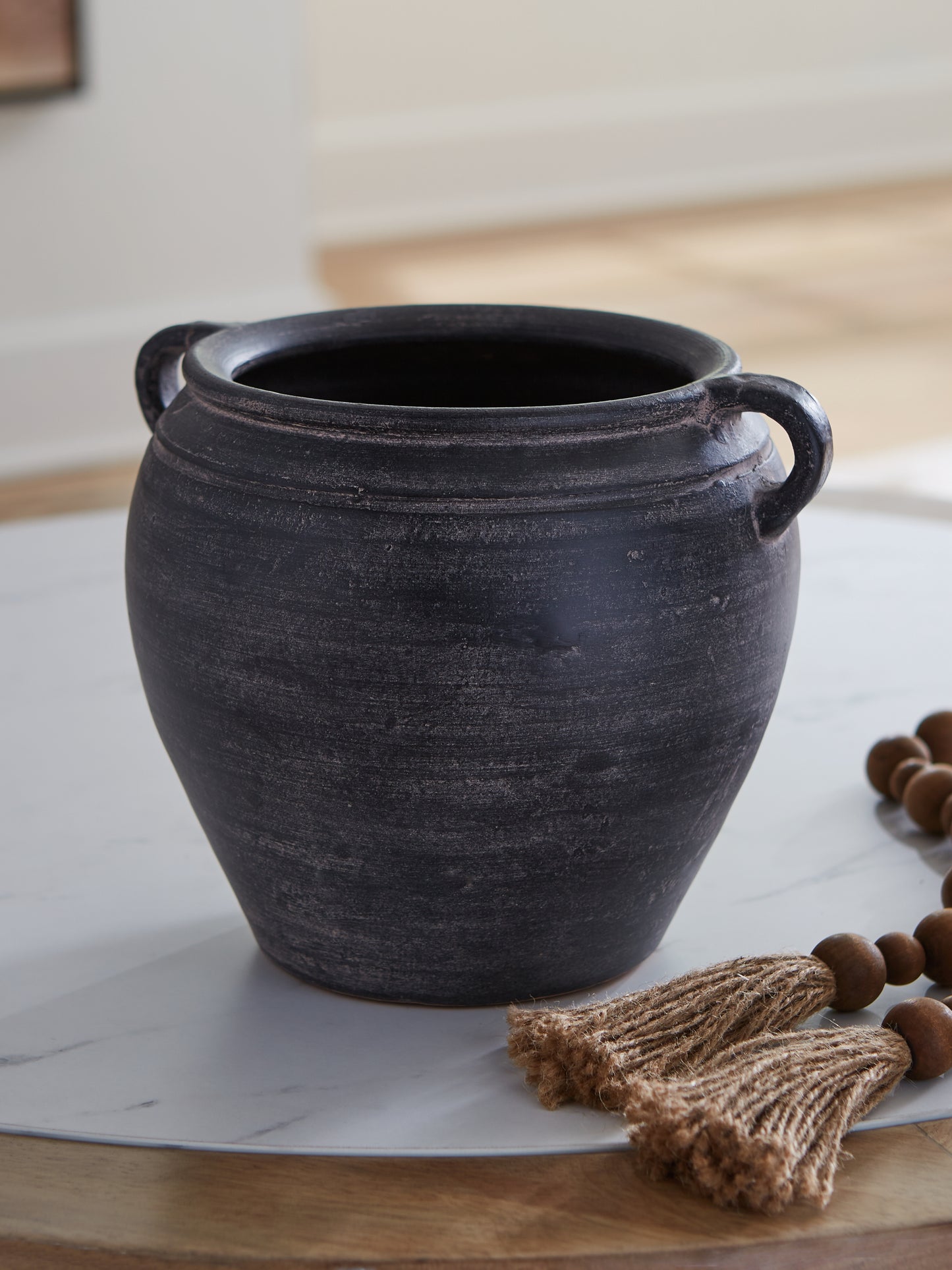 Ocala Furniture Outlet - Ashley Furniture - Meadie Vase - Vase / Distressed Black - A2000790