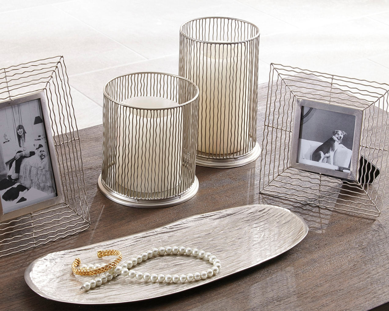 Ocala Furniture Outlet - Ashley Furniture - Dympna Accessory Set (Set of 5) - Accessory Set (5/CN) / Silver Finish - A2C00115