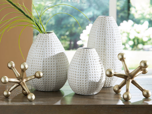 Ocala Furniture Outlet - Ashley Furniture - Azerton Accessory Set (Set of 5) - Accessory Set (5/CN) / White/Gold Finish - A2C00209