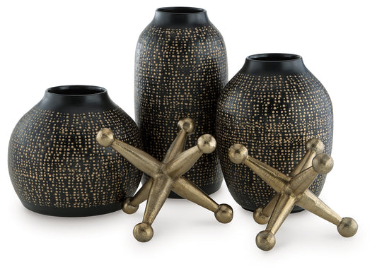 Ocala Furniture Outlet - Ashley Furniture - Vinburn Accessory Set (Set of 5) - Accessory Set (5/CN) / Black/Gold Finish - A2C00212