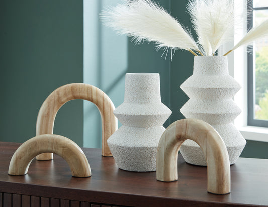 Ocala Furniture Outlet - Ashley Furniture - Maddwarth Accessory Set (Set of 5) - Accessory Set (5/CN) / White/Natural Brown - A2C00214