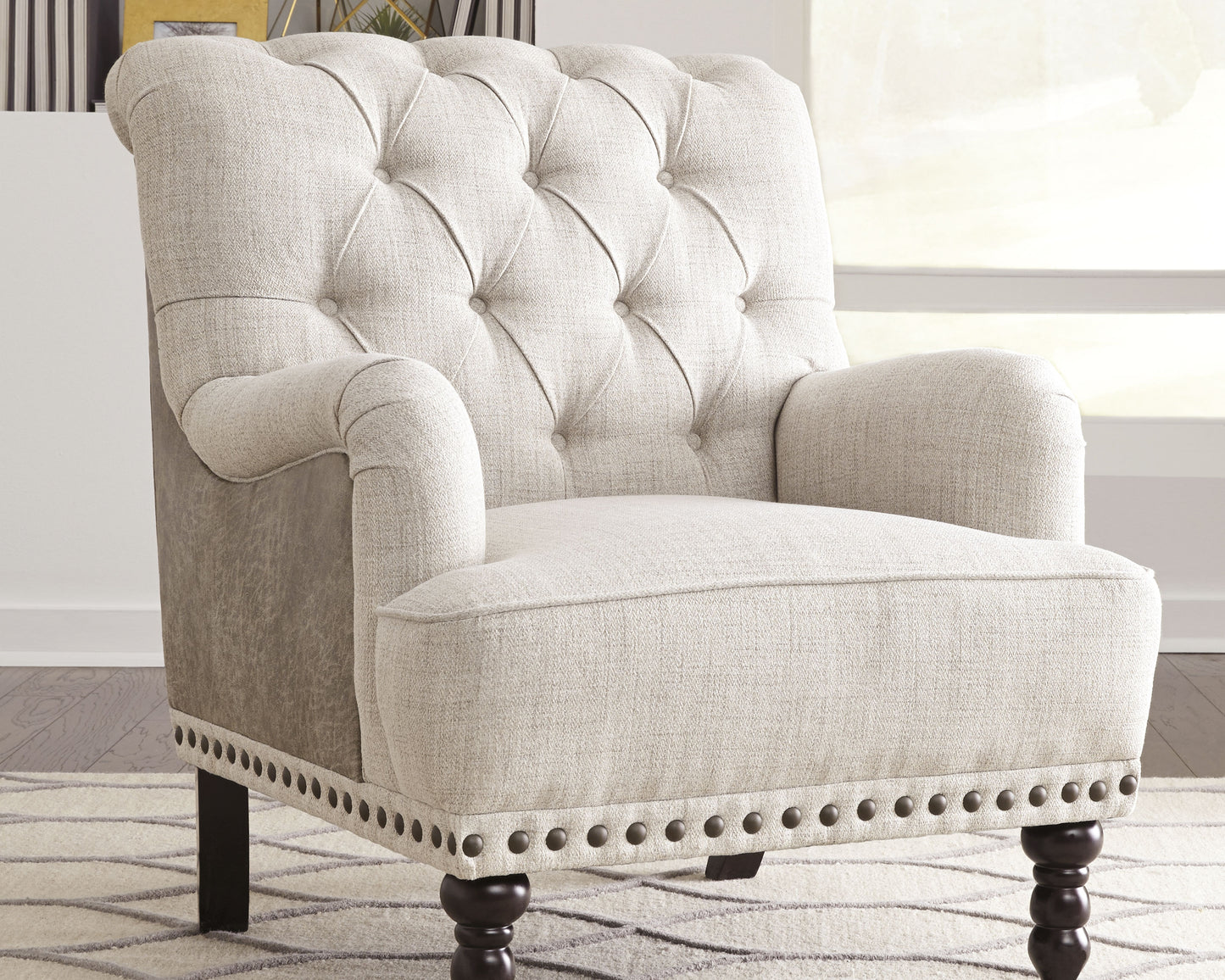 Ocala Furniture Outlet - Ashley Furniture - Tartonelle Accent Chair - Accent Chair / Ivory/Taupe - A3000053