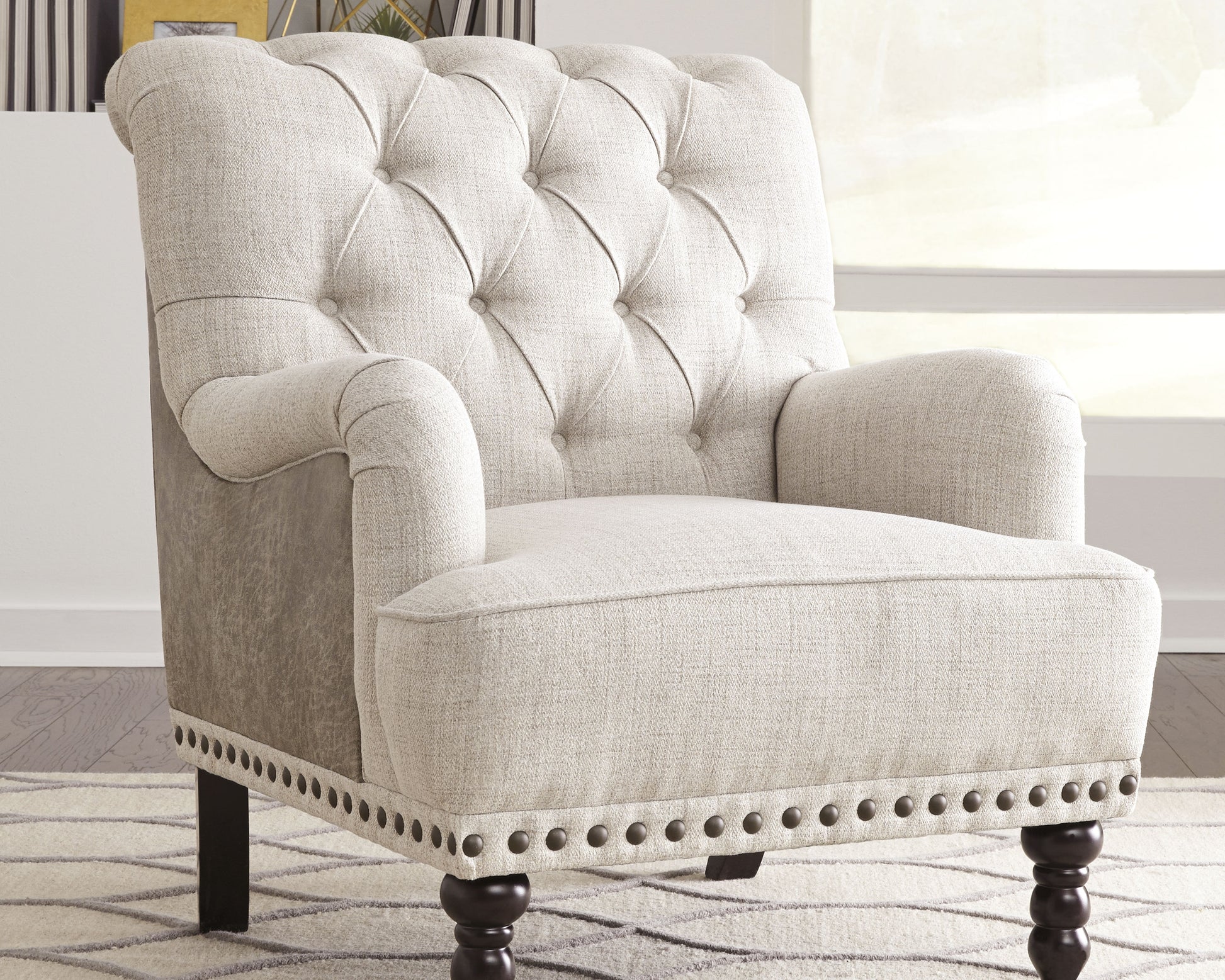 Ocala Furniture Outlet - Ashley Furniture - Tartonelle Accent Chair - Accent Chair / Ivory/Taupe - A3000053