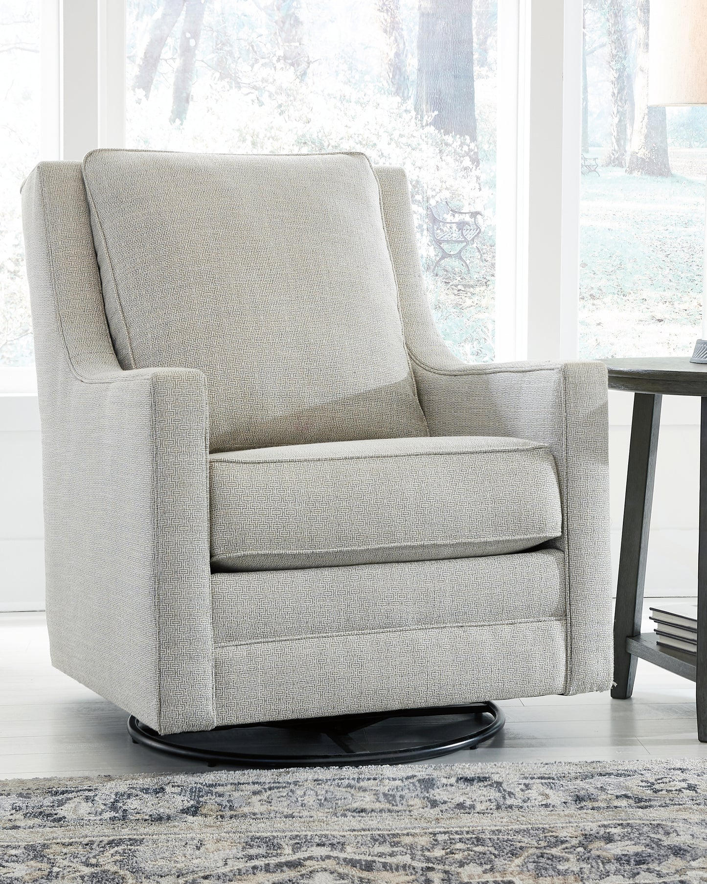 Ocala Furniture Outlet - Ashley Furniture - Kambria Swivel Glider Accent Chair - Swivel Glider Accent Chair / Frost - A3000206