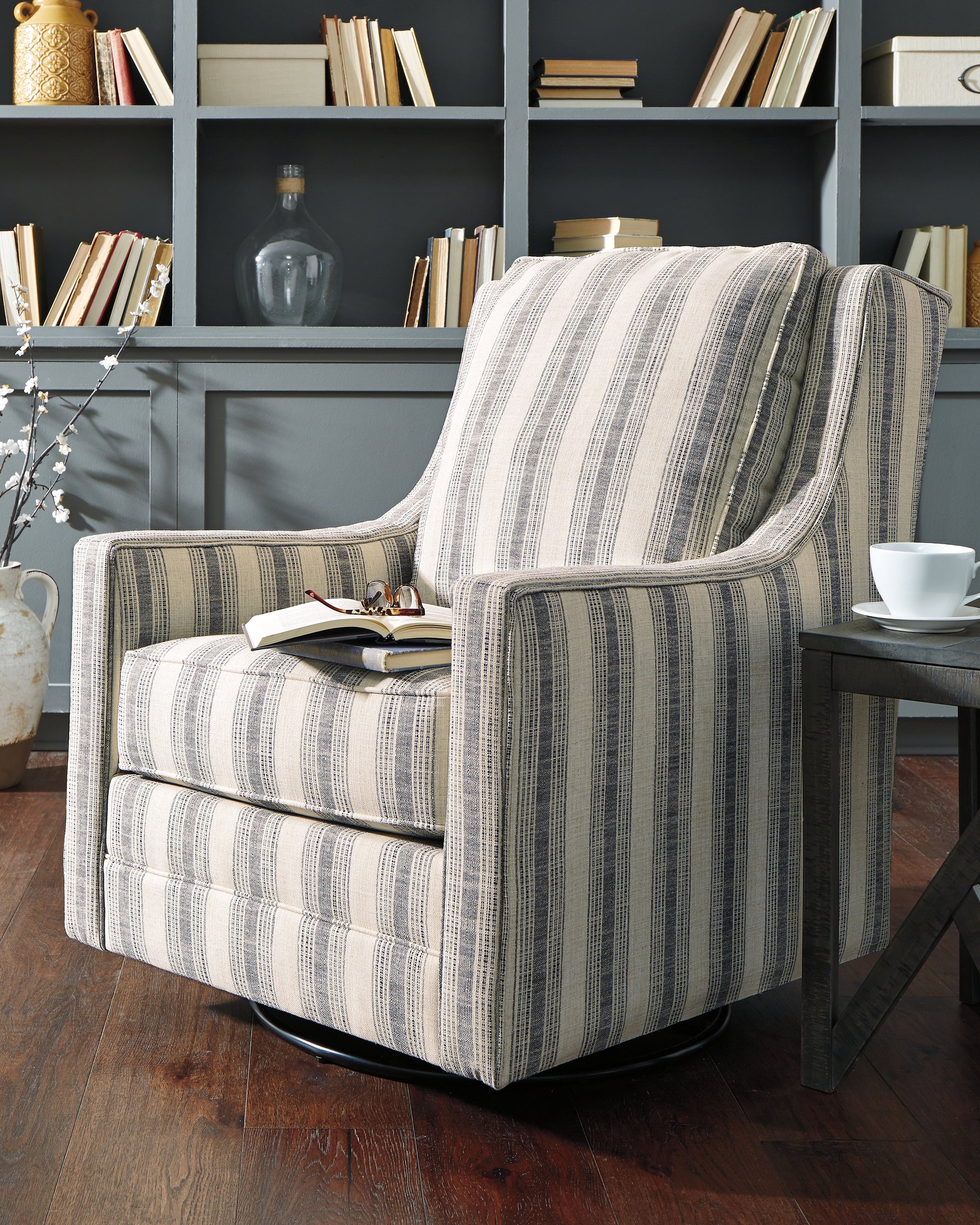 Ocala Furniture Outlet - Ashley Furniture - Kambria Swivel Glider Accent Chair - Swivel Glider Accent Chair / Fog - A3000265