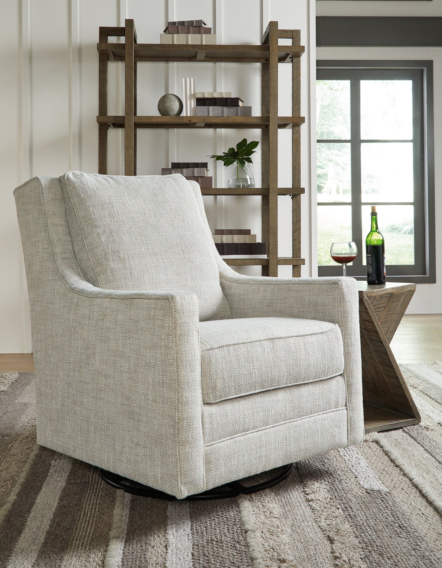 Ocala Furniture Outlet - Ashley Furniture - Kambria Swivel Glider Accent Chair - Swivel Glider Accent Chair / Fog - A3000265