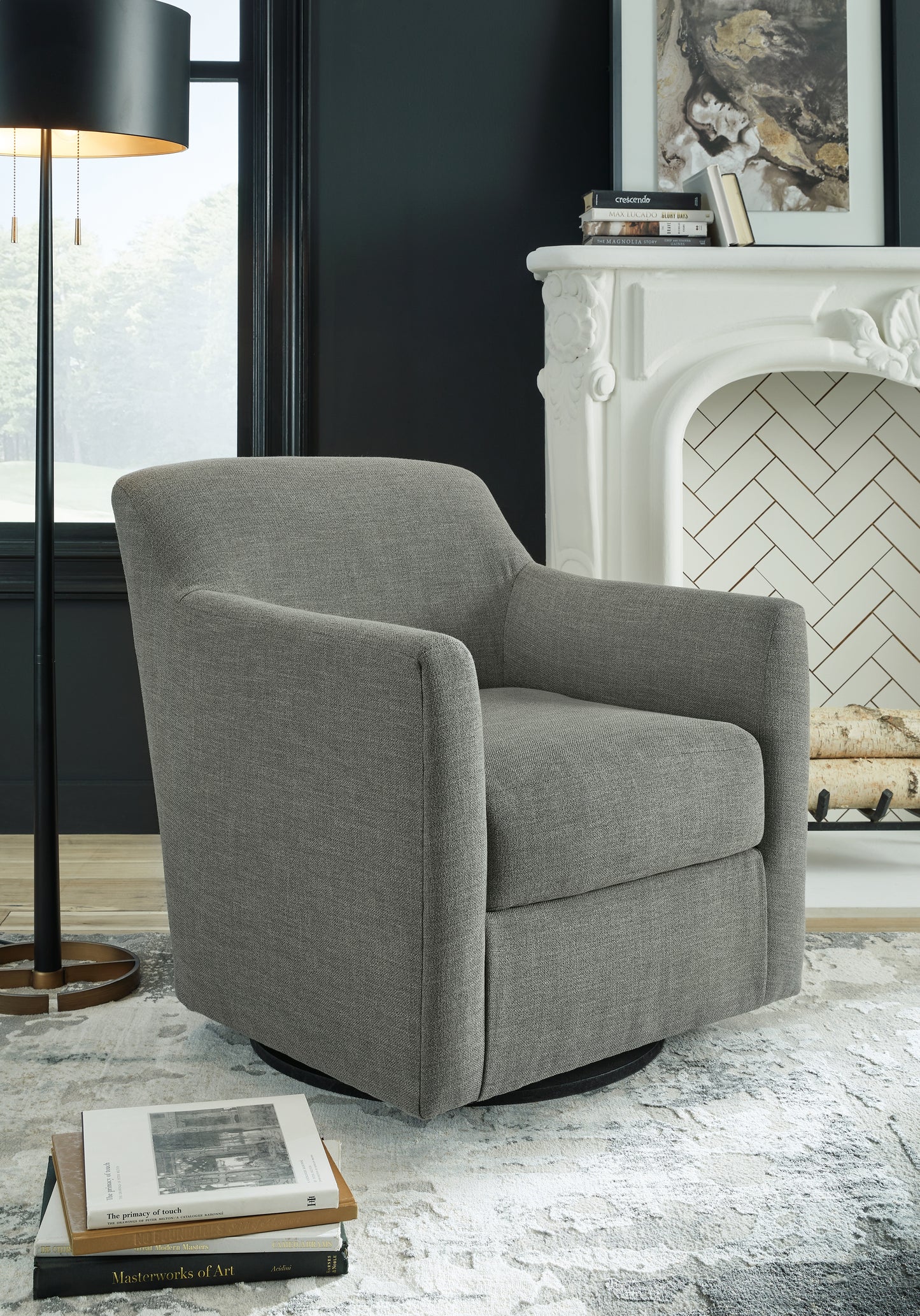 Ocala Furniture Outlet - Ashley Furniture - Bradney Swivel Accent Chair - Swivel Accent Chair / Fossil - A3000324