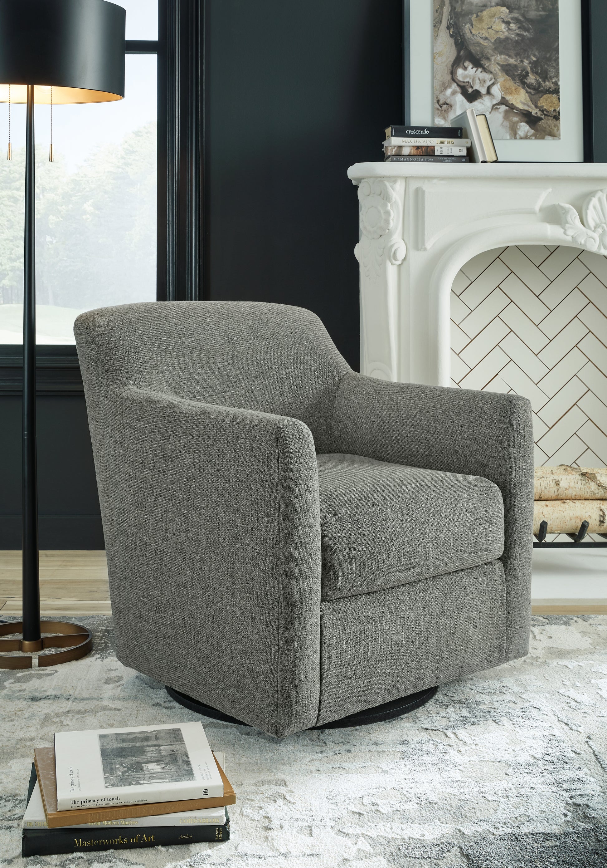 Ocala Furniture Outlet - Ashley Furniture - Bradney Swivel Accent Chair - Swivel Accent Chair / Fossil - A3000324