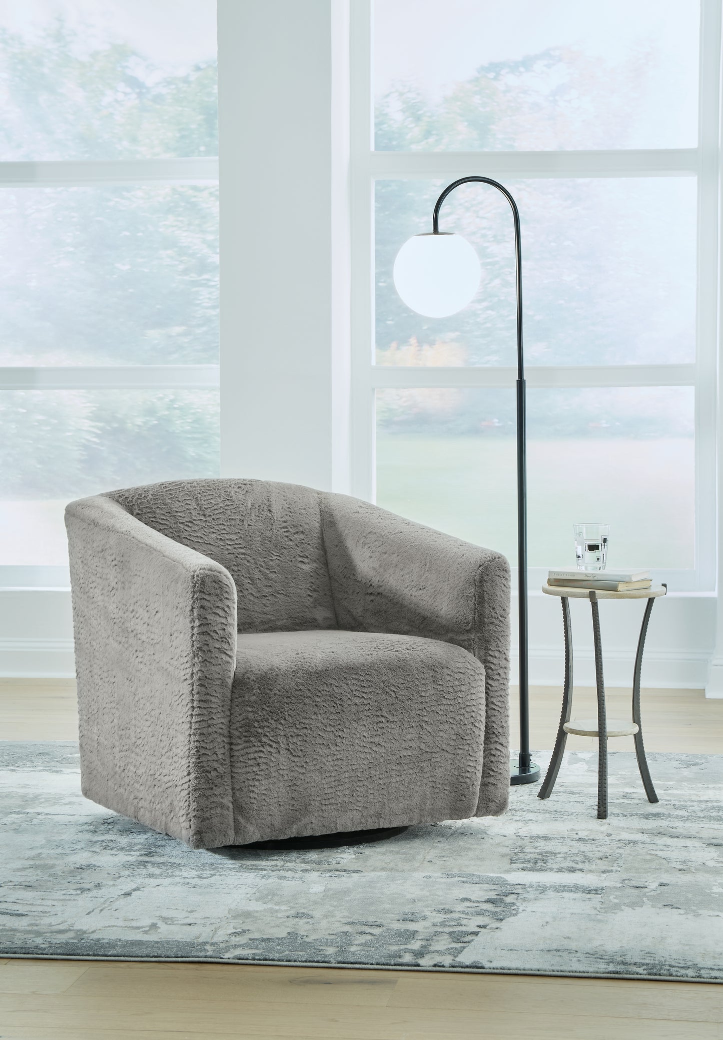 Ocala Furniture Outlet - Ashley Furniture - Bramner Accent Chair - Swivel Accent Chair / Charcoal - A3000330