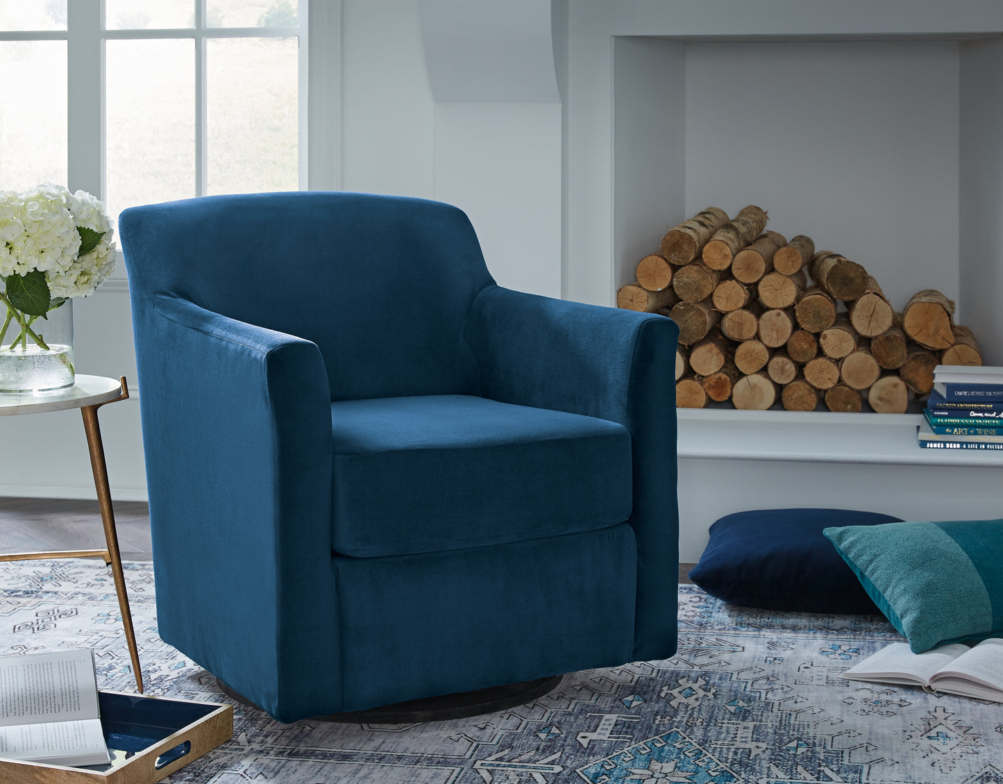 Ocala Furniture Outlet - Ashley Furniture - Bradney Swivel Accent Chair - Swivel Accent Chair / Ink - A3000602